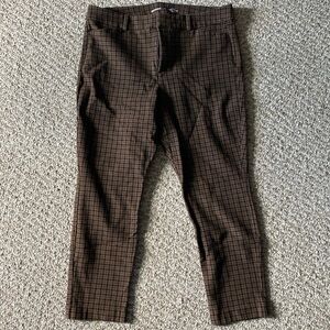 Brown Houndstooth Pixie Skinny Ankle Old Navy Pants Size 14
